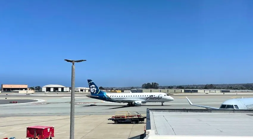 Alaska Airlines plane at Monterey Regional Airport